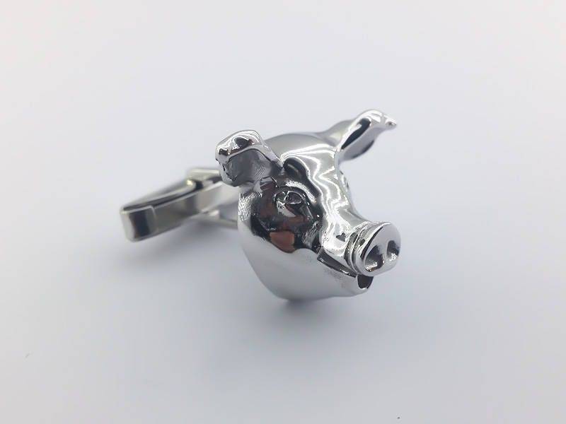 Handgemachte Schweinekopf Manschettenknöpfe Aus Sterlingsilber Für Bräutigam Und Trauzeugen von PersonalCufflinks