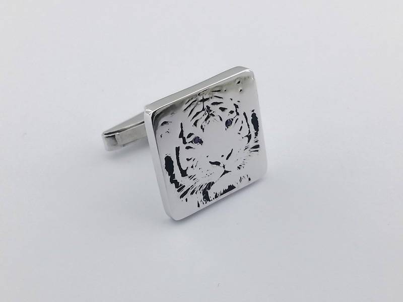 Personalisierte Tiger Manschettenknöpfe - Sterling Silber Bräutigam Hochzeit von PersonalCufflinks