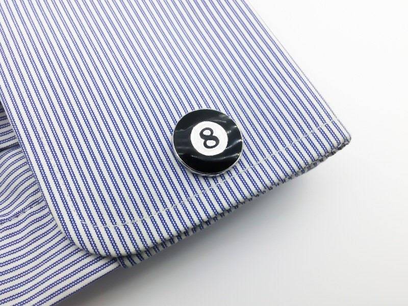 sterling Silber 8 Ball Manschettenknöpfe Personalisiertes Billard Snooker Geschenk von PersonalCufflinks
