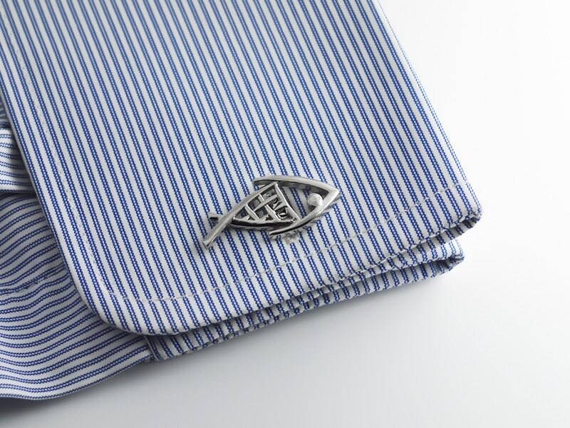 sterling Silber Fisch Manschettenknöpfe Personalisiertes Trauzeuge Geschenk von PersonalCufflinks