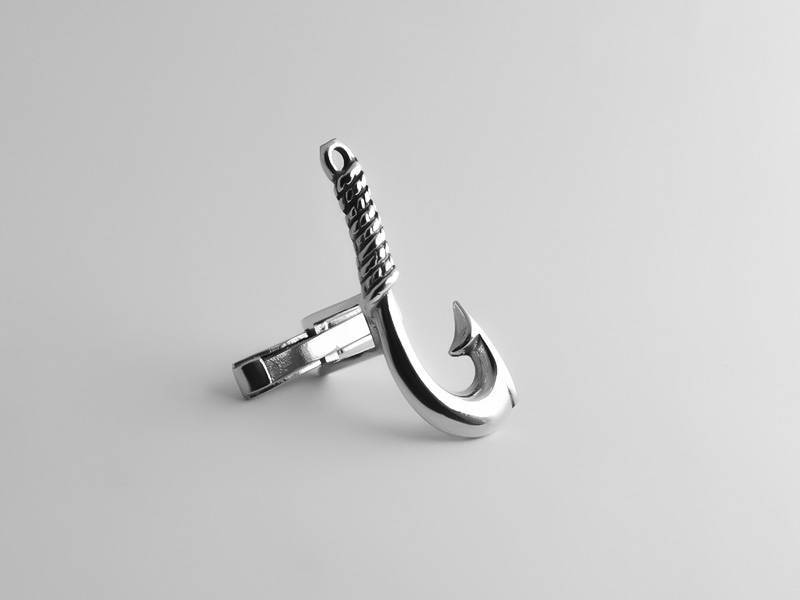 sterling Silber Manschettenknöpfe Mit Angelhaken Personalisiertes Trauzeuge Geschenk von PersonalCufflinks