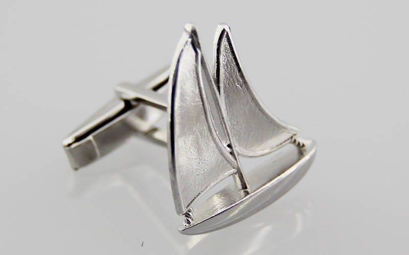 sterling Silber Segelboot Manschettenknöpfe - Personalisierte Initial von PersonalCufflinks