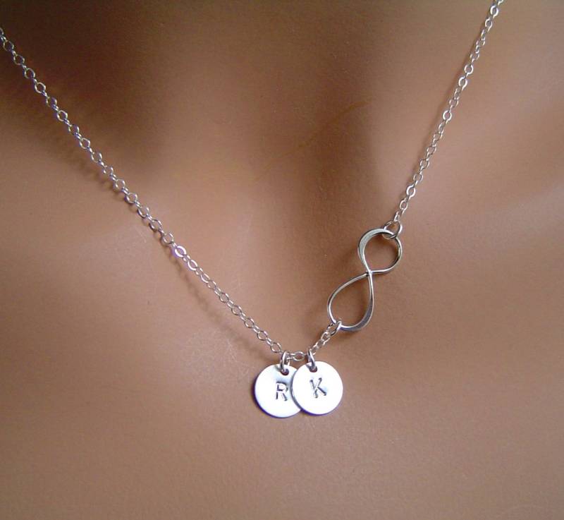 Initial Unendlichkeit Halskette, 1 2 3 4 5 Discs Halskette, Sterling Silber Personalisiert, Monogramm Schmuck von PersonalandDesign