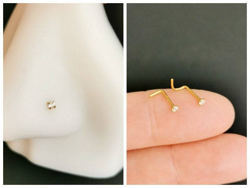 1 Stk - 20G Implant Titanium Grade Vergoldeter Nasenstecker von PersonalisedLayered