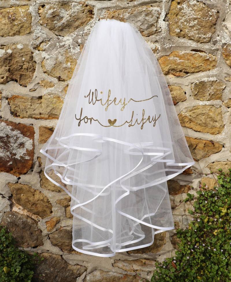 Wifey Für Lifey Glitter Print Personalisierte Schleier | Hen Party Do Henne Brautparty Wifey Für Lifey Glitter Print Personalisierte Schleier | Hen Party Do Henne Brautparty von PersonalisedVeil