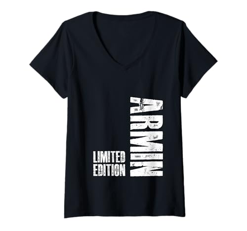 Damen Witziges Vornamen Design - Lustiges Armin Geschenk für Armin T-Shirt mit V-Ausschnitt von Personalisiert Lustiges Geschenk Für Armin
