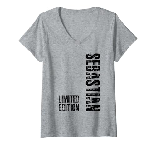 Damen Lustiges Sebastian Geschenk zum Geburtstag Sebastian T-Shirt mit V-Ausschnitt von Personalisiert Lustiges Geschenk Für Sebastian