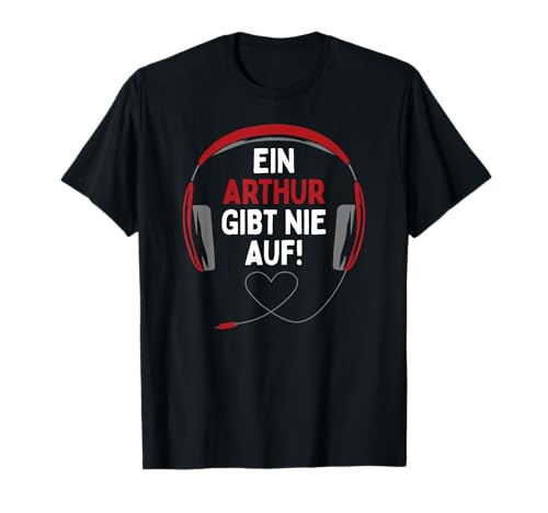 Personalisierte Geschenke Arthur Gaming Personalisiertes T-Shirt für Jungen Arthur Gamer Schwarz S Kleinkind Kurzarm Klassisch Casual Classic Einfarbig Imported von Personalisierte Geschenke Arthur