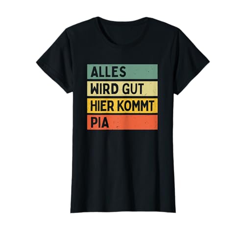 Personalisierte Geschenke Pia Damen Humor Retro Vintage Vorname Spruch T-Shirt Schwarz X-Small Personalisierte Geschenke Pia Damen Humor Retro Vintage Vorname Spruch T-Shirt Schwarz X-Small von Personalisierte Geschenke Pia