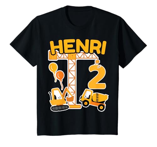 2. Geburtstag Vorname Henri Bagger Deko Geschenk Jungen T-Shirt 2. Geburtstag Vorname Henri Bagger Deko Geschenk Jungen T-Shirt von Personalisierte Geschenke zum Geburtstag Henri