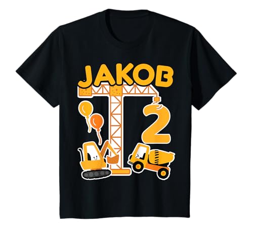 2. Geburtstag Vorname Jakob Bagger Deko Geschenk Jungen T-Shirt 2. Geburtstag Vorname Jakob Bagger Deko Geschenk Jungen T-Shirt von Personalisierte Geschenke zum Geburtstag Jakob