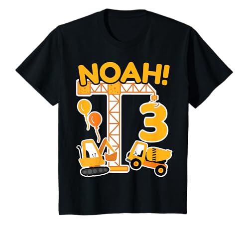 3. Geburtstag Vorname Noah Bagger Deko Geschenk Jungen T-Shirt 3. Geburtstag Vorname Noah Bagger Deko Geschenk Jungen T-Shirt von Personalisierte Geschenke zum Geburtstag Noah
