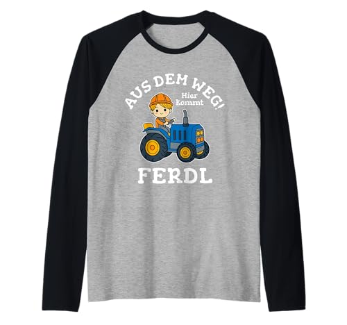 Herren Ferdl Name Vorname Traktor Motiv Aus dem Weg Hier Kommt Raglan von Personalisierte Namenstag Geschenke Traktorfans