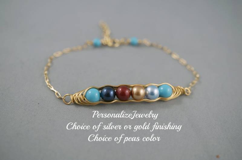 6 Peas in A Pod Armband | Muttertagsschmuck Schwester Geschenk Familie Mit Muttertags Weihnachtsgeschenk von PersonalizeJewelry