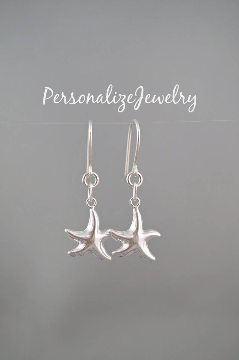 Braut Seestern Sterling Silber Ohrringe | Hochzeit Am Strand, Hochzeitsschmuck Brautjungfer Geschenke Ozean-Inspirierte Hochzeits-Ohrringe von PersonalizeJewelry