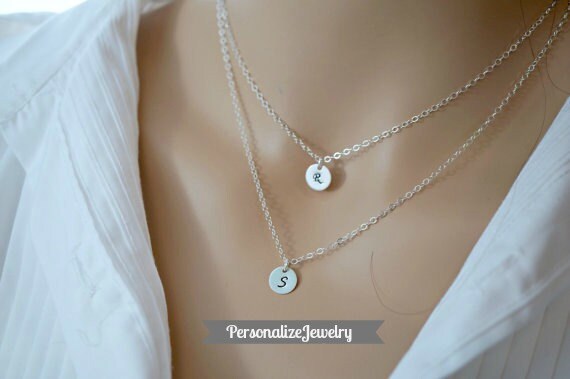 Erste Halsketten | Personalisierte Doppel 2-Lagige Kette 925Er Silber Hand Gestempelt & Handgemachte Schmuck Geburtstagsgeschenk Für Freund von PersonalizeJewelry