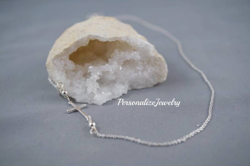 Kreuz Halskette Aus Sterling Silber | Schlichter Schmuck Für Jeden Tag Filigrane Kette Perfektes Geschenk Die Taufe Und Erste Heilige Kommunion von PersonalizeJewelry