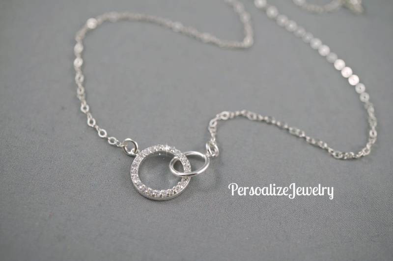 Unendlich Ineinander Greifende Kreise Halskette | Cz Eternity Schmuck Sterling Silber Geschenk Für Freundin, Beste Geburtstagsgeschenk von PersonalizeJewelry