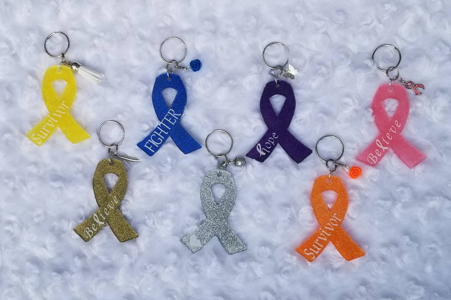 Cancer Awareness Ribbon Schlüsselbund Cancer Awareness Ribbon Schlüsselbund von PersonalizeMeCrafts