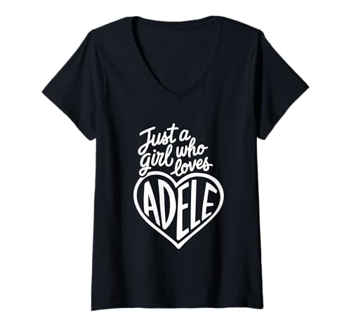 Damen Nur EIN Mädchen, das Adele liebt T-Shirt mit V-Ausschnitt Damen Nur EIN Mädchen, das Adele liebt T-Shirt mit V-Ausschnitt von Personalized Clothing for Adele