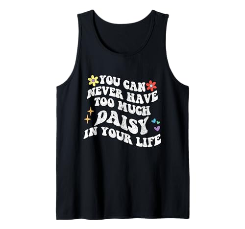 Retro-Groovy, Gänseblümchen kann Man in seinem Leben nie genug haben Tank Top von Personalized First Name outfit For Women
