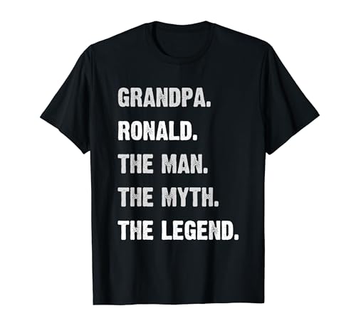 Personalisierte Opa Geschenke Ronald Man Myth Legend Opa T-Shirt Personalisierte Opa Geschenke Ronald Man Myth Legend Opa T-Shirt von Personalized Grandpa Gifts For Grandpa The Man