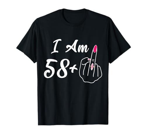 Personalisierte I Am 58 Plus 1 Mittelfinger Lustig 59. Frauen T-Shirt Personalisierte I Am 58 Plus 1 Mittelfinger Lustig 59. Frauen T-Shirt von Personalized I Am 58 Plus 1 Middle Finger 59th Old