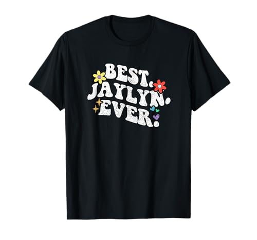 Retro Groovy Best Jaylyn Ever Vorname Muttertag Mädchen T-Shirt von Personalized Name Mothers Day outfit For Women