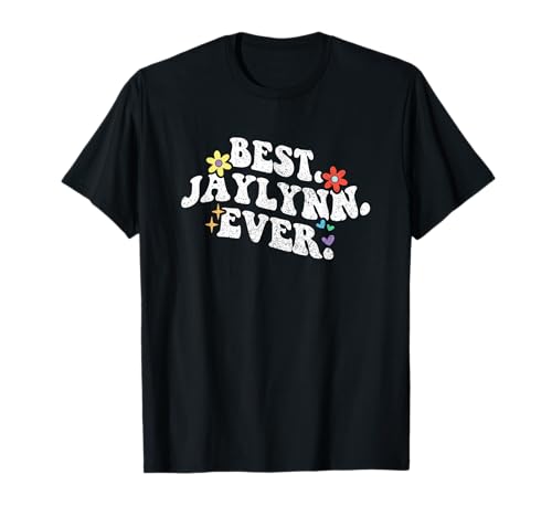 Retro Groovy Best Jaylynn Ever Vorname Muttertag Mädchen T-Shirt von Personalized Name Mothers Day outfit For Women