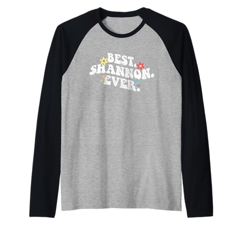 Retro Groovy Best Shannon Ever Vorname Muttertag Mädchen Raglan von Personalized Name Mothers Day outfit For Women