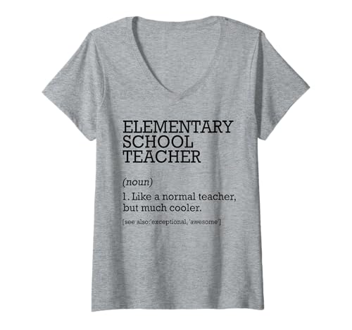 Damen Grundschule Lehrer Job Definition Personalisiert Lustig T-Shirt mit V-Ausschnitt Damen Grundschule Lehrer Job Definition Personalisiert Lustig T-Shirt mit V-Ausschnitt von Personalized Tee For Elementary School Teacher Job