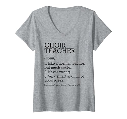Damen Chor Lehrer Job Definition Personalisiert Lustig T-Shirt mit V-Ausschnitt von Personalized Tees For Choir Teacher Job