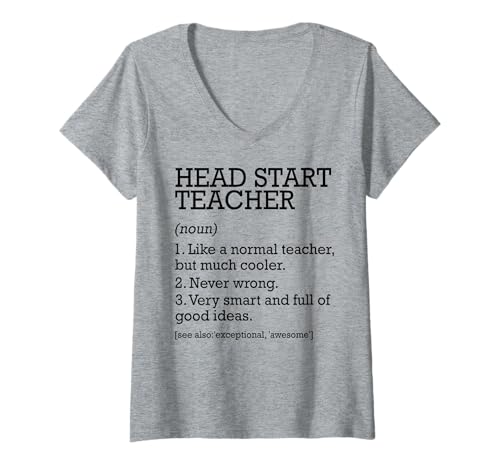 Damen Head Start Lehrer Job Definition Personalisiert Lustig T-Shirt mit V-Ausschnitt von Personalized Tees For Head Start Teacher Job