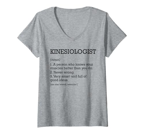 Damen Kinesiologe Job Definition Personalisierte Lustige Kinesiologie T-Shirt mit V-Ausschnitt von Personalized Tees For Kinesiologist Job Definition