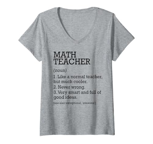 Damen Mathematiklehrer Job Definition personalisiert lustig T-Shirt mit V-Ausschnitt Damen Mathematiklehrer Job Definition personalisiert lustig T-Shirt mit V-Ausschnitt von Personalized Tees For Math Teacher Job