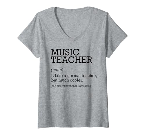 Damen Musiklehrer Job Definition personalisiert lustig T-Shirt mit V-Ausschnitt Damen Musiklehrer Job Definition personalisiert lustig T-Shirt mit V-Ausschnitt von Personalized Tees For Music Teacher Job