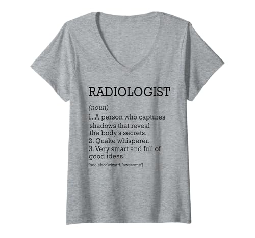 Damen Radiologe Job Definition Personalisiert Lustiger Radiologe T-Shirt mit V-Ausschnitt von Personalized Tees For Radiologist Job Definition