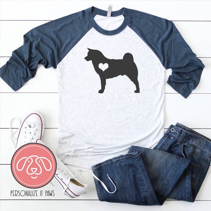 Akita Raglan von Personalizeitpaws
