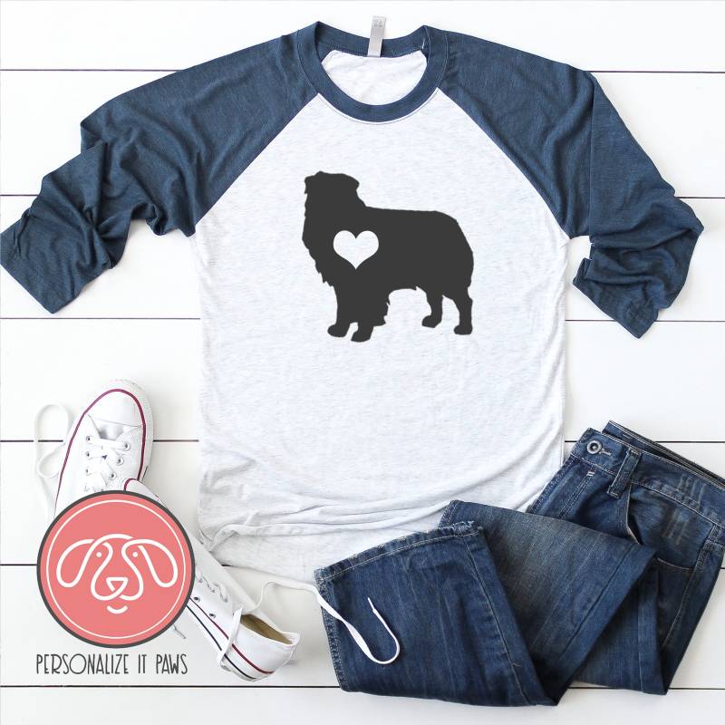 Australian Shepherd - Aussie Mom Raglan von Personalizeitpaws