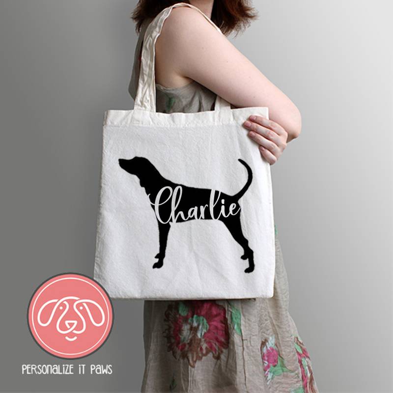Blauer Tick Hound Einkaufstasche von Personalizeitpaws