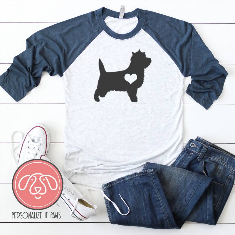 Cairn Terrier Raglan von Personalizeitpaws