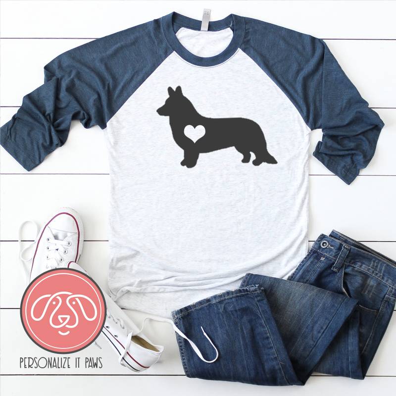 Cardigan Corgis Raglan von Personalizeitpaws