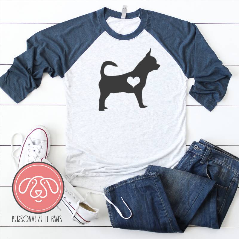 Chihuahua Raglan von Personalizeitpaws