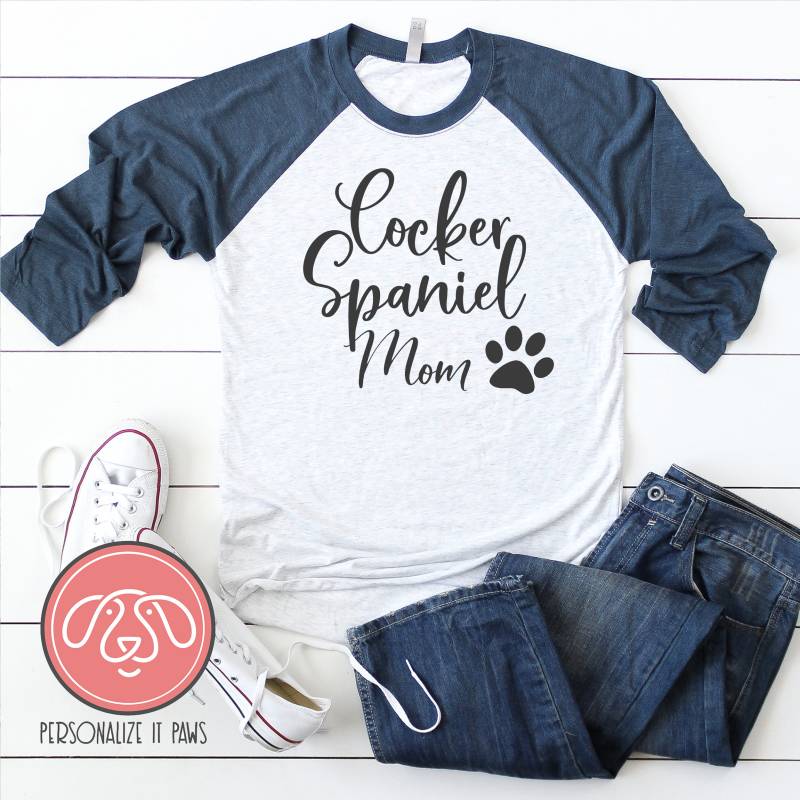 Cocker Spaniel Hund Mama Raglan Cocker Spaniel Hund Mama Raglan von Personalizeitpaws