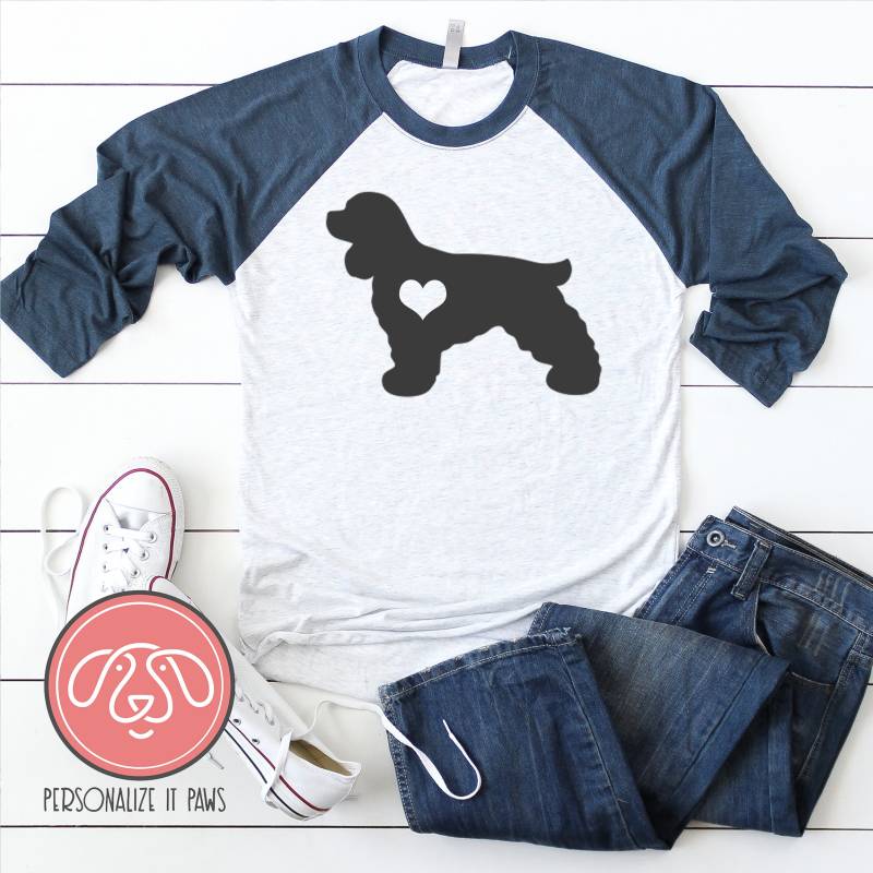 Cocker Spaniel Raglan von Personalizeitpaws