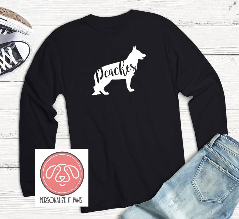 Deutscher Schäferhund Langarmshirt von Personalizeitpaws