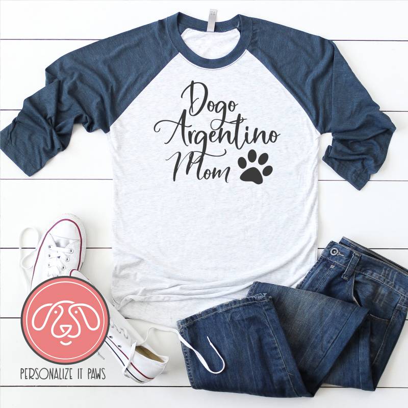 Dogo Argentino Hund Mama Raglan Dogo Argentino Hund Mama Raglan von Personalizeitpaws