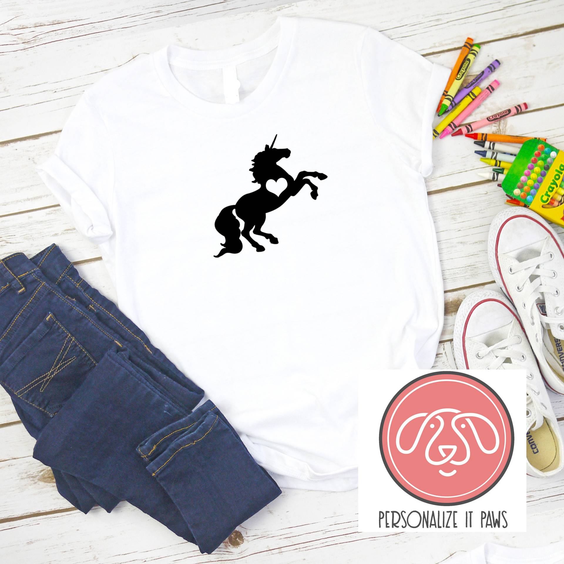 Einhorn Jugend T-Shirt von Personalizeitpaws