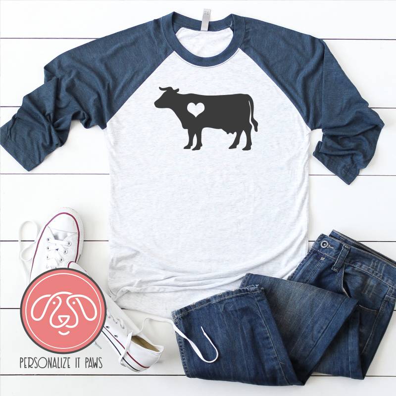 Gehörntes Rinder Raglan von Personalizeitpaws