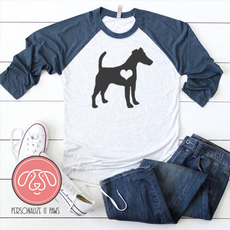 Glatter Fuchs Terrier Raglan Glatter Fuchs Terrier Raglan von Personalizeitpaws